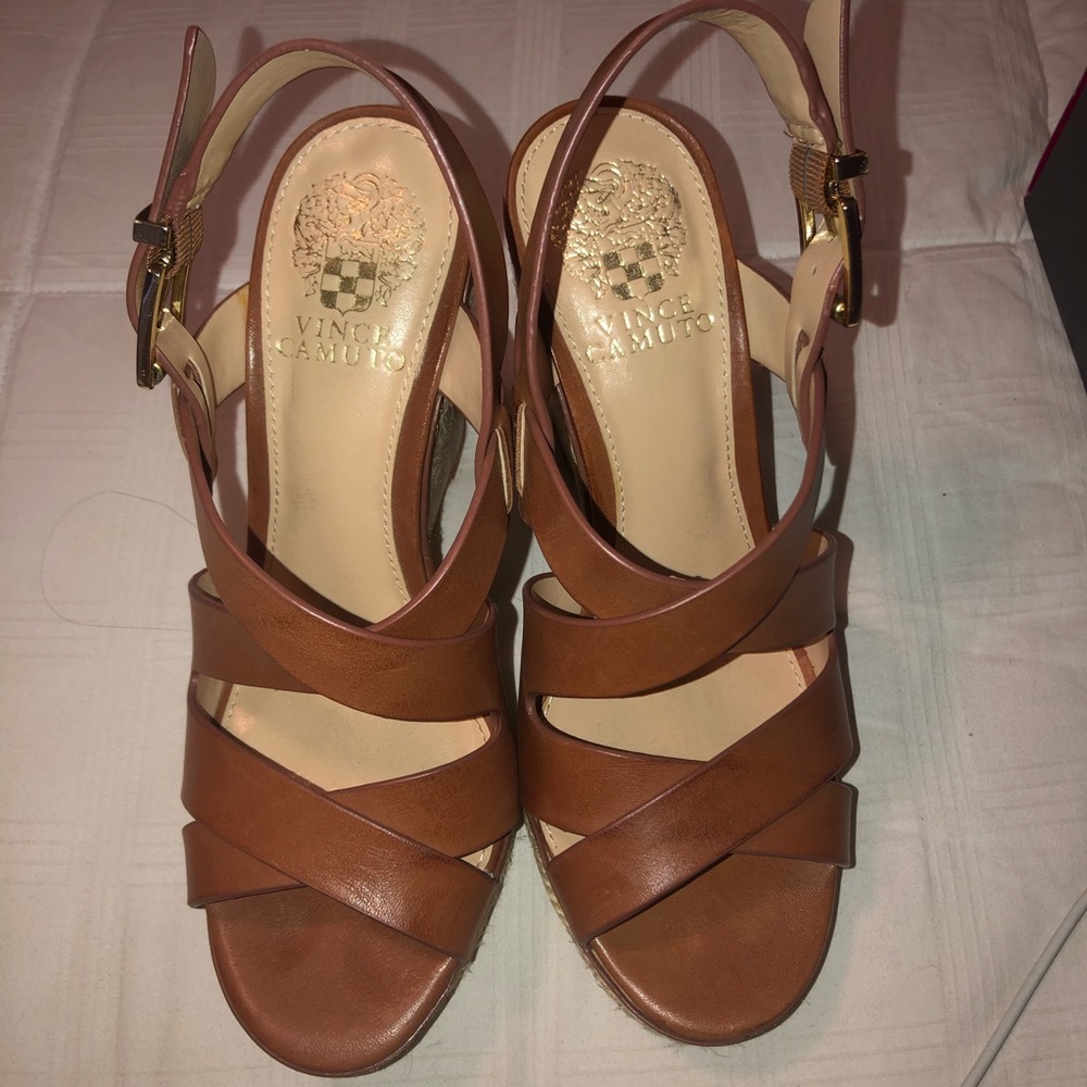 Vince Camuto criss-cross high heel wedge